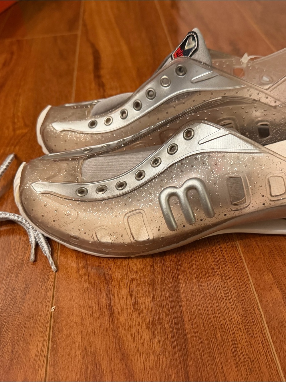 Silver Women Lace Up Jelly Shoes LIMITED EDITION Melissa 2000s Vintage